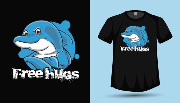 Dolphin Tshirt Design: A Versatile POD Graphic Vector