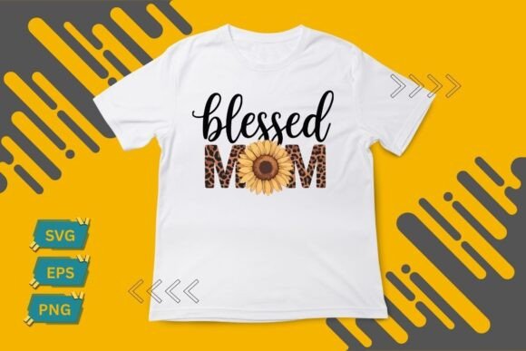 Leopard Print Blessed Mom Graphic Shirt: Bold Design