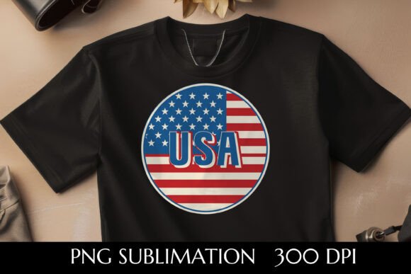 USA Flag Circle Graphic: Your Patriotic Design Asset